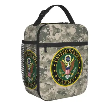 Spojené Štáty Americké Armády Camo Izolované Obed Taška Resuable Vojenské Taktické Kamufláž Chladnejšie Tepelnej Bento Box Úrad Práce Školy