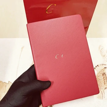 Luxusný Notebook Ca* Červená Farba Kože Kvality Papier Písanie Štýlový 146 Veľkosť