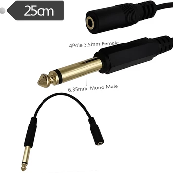 Pozlátené TRRS 3,5 mm Žena TS 6.35 mm Muž Audio Adaptér Kábel Kábel Mono 6.35 Mužskej 4 Pól 3.5 Samica Audio Line Wire 3.5 6.35