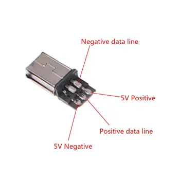 10Sets DIY Mini 5PIN USB 2.0 Zástrčku S Plastovým Krytom S Chvost Konektor