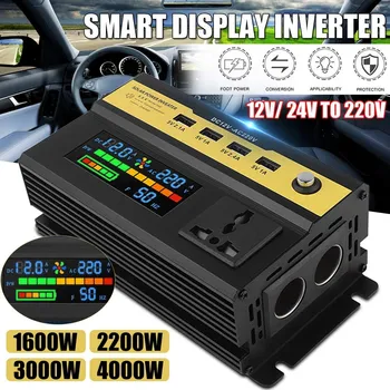500W Menič Čistá Sínusová Vlna LCD Displej DC 12V do AC 220V pre USB Auto Transformer Previesť Nabíjací Konvertor