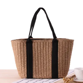 Národné vietor jednoduché módy slamy taška na rameno ručne tkané plážová taška wild prímestských kabelky