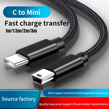 Typ-C na Mini USB Dátový Kábel 3m 2m 1,5 m 1m T-Portu pre Apple iPhone Huawei Xiao Samsung Notebook, Kamera HDD Nabíjací Kábel