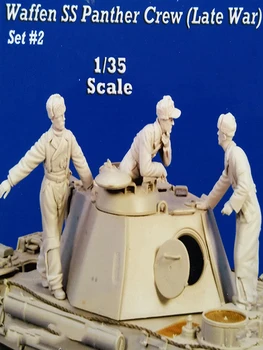 Nevyfarbené Auta 1/35 PANTHER POSÁDKY 3 číselné ÚDAJE obrázok Historické Živice kit miniatúrny model