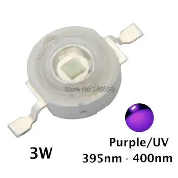 5 ks 3W UV/Ultra Violet High Power LED Žiarič Dióda bez stojana,365nm-370nm,380nm-385nm,395nm-400 nm,420nm-425nm