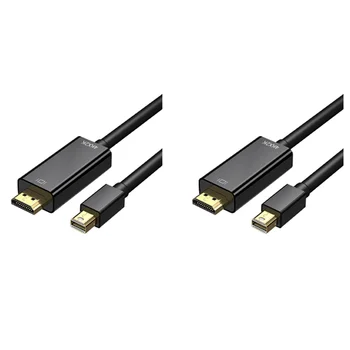 2X Mini DisplayPort-HDMI Kábel 4K Mini DP-HDMI 6 Stôp Kábel pre MacBook Air/Pro, Povrch Pro/Dock, Monitor