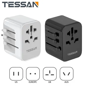 TESSAN po celom Svete Univerzálny Cestovný Adaptér All-in-one Cestovnej Nabíjačky s USB Porty a Typ C Sieťovej Nabíjačky pre NÁS EÚ, UK, AUS Cestovanie