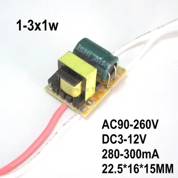 10pcs 1-3x1w High Power LED Driver AC85-277V 1W 3W Konštantný Prúd 300mA Osvetlenie Transformátory