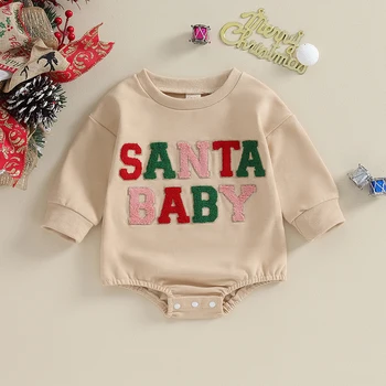 Novonarodené Dieťa, Dievča, Chlapec, Vianočné Oblečenie Mikina Nadrozmerné Bublina Romper Sveter Oblečenie