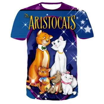Nové Disney T-Shirts Na Aristocats Komiksu, Anime Marie Mačka 3D Tlač Muži Ženy Móda Nadrozmerné T Shirt Deti Chlapec Dievča Tees Topy