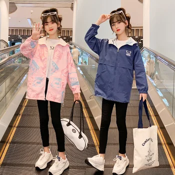 Dievčatá Kabát, Bundu Bavlna Outwear Vetrolam 2023 Krásna Jar, Jeseň Vonkajšie Teenagerov detské Oblečenie