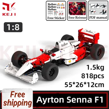 KEJI MOC-101407 Ayrton Senna Formuly 1 McLaren F1 MOC Model Auta 1:8 Tehly, Stavebné Bloky, Súpravy, Hračky pre Dospelých Vianočné Darčeky