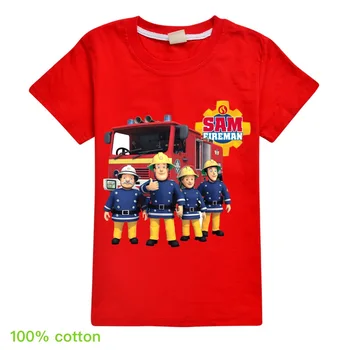 Nové Deti Sam Tees Chlapci Dievčatá Hasič Sam Krátky Rukáv T-Shirt Tee Topy pre Deti Chlapec Cosplay Kostým Oblečenie Tričko