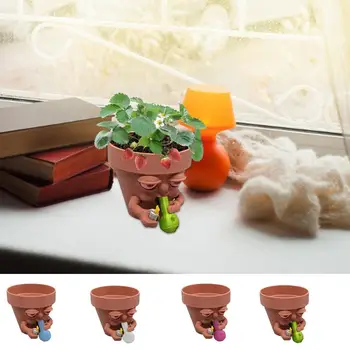 Šťavnaté Hrniec Roztomilý Kreslený Muž Kvetináče Domov Rastliny Hrniec Roztomilý Rastlín Hrnčiari Mini Cactus Flower Pot