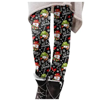 Ženy Módne Legíny Bežné Ženské Oblečenie Vianočné Tlač Štíhle Dlhé Elastické Boot Nohavice Tesné Pantalones Dámske Nohavice