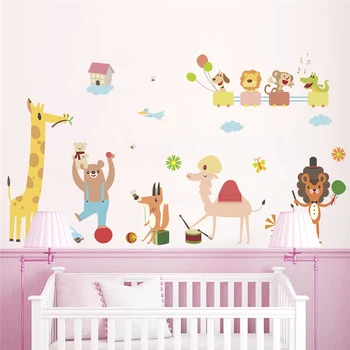 lesné zvieratá žirafa samolepky na stenu pre deti izby domova cartoon stenu pvc nástenné art diy plagát dekorácie