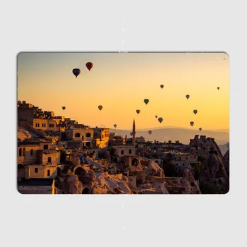 Východ slnka nad Cappadocia Kovové Prihlásiť Club Bar Dosky nástennú maľbu Dizajn Tin Prihlásiť Postercustom-vyrobené