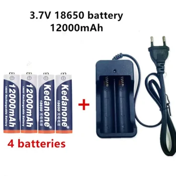 18650 Batérie Nabíjateľná Batéria 3,7 V 18650 12000mAh Kapacita Li-ion Nabíjateľná Batéria Pre Baterku Pochodeň Batérie+Nabíjačka