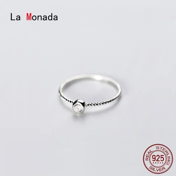 La Monada Perličiek Twist Minimalistický Prst Prstene Pre Ženy 925 Silver Šperky Pre Ženy Krúžky Žena Strieborný Prsteň 925 Ženy, Kórejčina