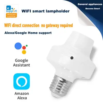 Tuya WiFi E27 Žiarovka Základne Držiaka LED Žiarovky Adaptér, Smart Život Aplikáciu Diaľkové Ovládanie Hlasom Pracovať S Alexa Domovská stránka Google Alice