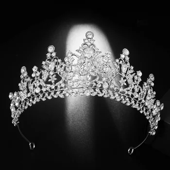 Svadobné Tiaras Korún Ženy Kráľovná Krištáľové Šperky Drahokamu Barokový Princezná Sprievod Diadem Vintage Svadobné Doplnky Do Vlasov