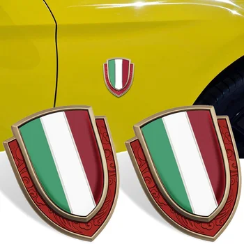 Taliansko Vlajky VIP Odznak Nálepky Kov Pre Fiat Ferrari, Maserati Alfa Romeo Peugeot Citroen Renault 500 karosérie Dekor Auto Styling