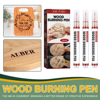 3ks Drevom Pen Set Spáliť Pero Značky Pre DIY Dreva Projekty Jemné Tip Tesárstvo Dodávky Farba Číslo Umenie