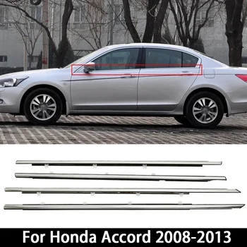 4pcs/set Chrome Auto Okno Tesnenie Skla Tvarovanie Výbava pre Honda Accord 2008-2013