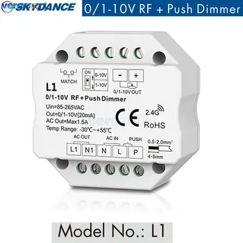 Skydance L1 100-240V AC RF 0/1-10V Stmievač 1 Kanál Výstup Kontroly Stmievateľné LED Napájanie Dosiahnuť On/Off a 0-100%