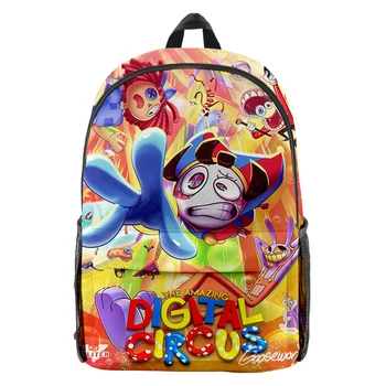 3D Anime Úžasné Digitálne Cirkus Batoh Deti Základnej Strednej Školy, Študenti Bookbag Notebook Batoh Chlapci Dievčatá Školské tašky
