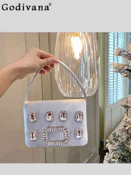 Francúzsky Štýl Elegantný Retro Ženy Satin Diamanty Malé Námestie, Tašky Taška cez Rameno Sladké Roztomilý Banquet Box program Messenger Tašky pre Dámy