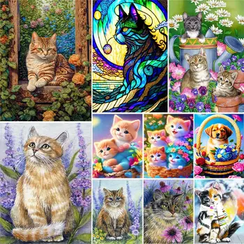 Kreslených Mačka Obrázok Podľa Čísla Akryl Farba Čísla Na Plátne Deti Olejomaľba Balík Pre Deti Stenu Spálne Domova