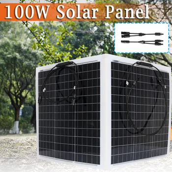 Solárny Panel 100W Semi-flexibilné Vonkajšie Solárne Napájanie Telefónu RV Auto PAD Nabíjačka Nepremokavé Výkon Banky