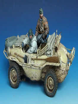 Nevyfarbené Auta 1/35 wimmwagen Posádka nemôže mať auto vojak obrázok Historickú Postavu Živice Auta