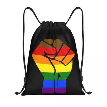 Black Žije Ohľadu na to, Päsť LGBT Pride Plag Šnúrkou Batoh Športové tašky pre Ženy, Mužov Lesbičiek Gay Školenia Sackpack