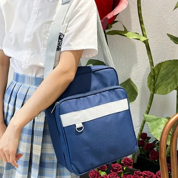 Ženy Harajuku JK Jednotné Taška cez Rameno Japonský Študent dievčenská Škola Nylon Kabelka Lady Bežné Veľkú Kapacitu Crossbody Bookbag