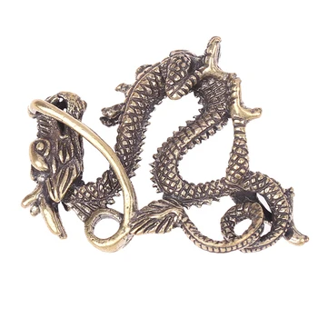 1 Ks Antique Brass Ornament Čínsky Mýtické Zviera Dragon Socha Medi Údaje Miniatúry Čistej Mosadze Dragon Socha