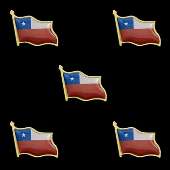 5 KS 2023 Čile Národnej Vlajky Vlasteneckej Kovové Vlajka Klopě Pin Brošňa Príslušenstvo Pre Oblečenie/taška/Klobúk