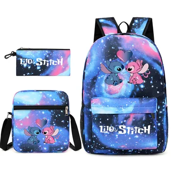 Disney Steh Batoh Pero Prípade Messenger Bag 3ks Anime Školské Tašky pre Chlapcov, Dievčatá Darček Kapacita Cestovný Notebook Školy Mochilas
