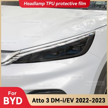 Pre BYD ATTO 3 DM-i EV 2022 2023 Auto Reflektor Čierny TPU Ochranný Kryt Film Predné Svetlo Odtieň Zmeniť Farbu Nálepky Príslušenstvo