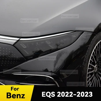 Auto Svetlomety Ochranný Film Predných Svetlometov Kryt Údené Black TPU Film Príslušenstvo Nálepka Pre Merceds Benz EQS 2022 2023