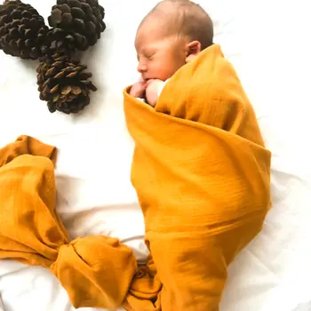 Nové Narodený Mušelínu Swaddle posteľná bielizeň Swaddle Deka Baby Swaddle 100% Bavlna Prijímanie Kryt 120x120cm