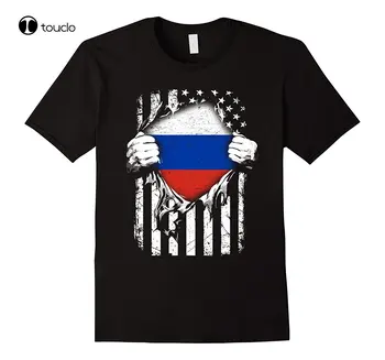Nové Letné Pohode Tee Tričko Super Rusko Tričko Ruskej Americký Patriot Vlajka Tričko Bavlnené Tričko Tee Tričko Fashion Legrační Nové