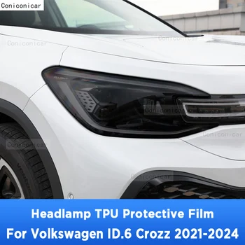 Pre Volkswagen ID.6 Crozz 2021-2024 Auto Exteriéru Svetlometu Anti-scratch Predné Lampy Odtieň TPU Ochranný Film Opravy Príslušenstvo
