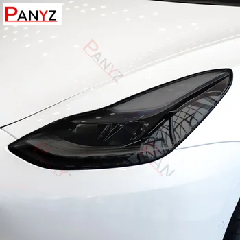 Auto Svetlometu Ochranný Film Svetlomet Odtieň zadné svetlo Transparentné Údené Black TPU Nálepka Pre Tesla Model 3 2021 Príslušenstvo