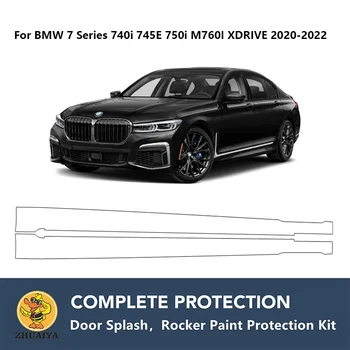 PreCut Rocker Panely Farba Ochrany Jasné Podprsenka Stráže Auta TPU PPF Pre BMW 7 Series 740i 745E 750i M760I XDRIVE 2020-2022