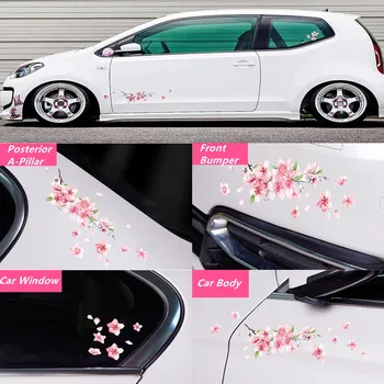 3D samolepiaca Kvet Nálepky Auto Cherry Blossom Samolepky, Laptop Rodiny, Obývacia Izba, Spálňa, Kúpeľňa Art Nástenné Dekorácie