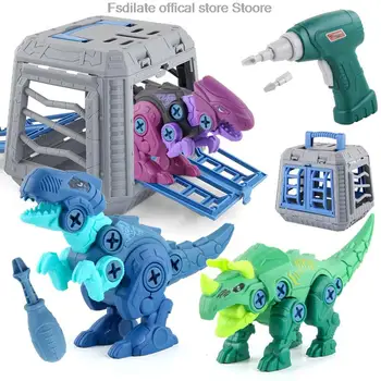 DIY zmontované dinosaura stavebným hračky Montáž Tyrannosaurus Rex stavebné bloky s Mini elektrickú vŕtačku darček pre deti