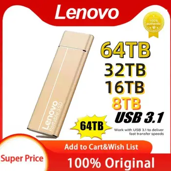 Lenovo 64TB Externý Pevný Disk 8TB Prenosné SSD 4TB Externé ssd (Solid State Drive USB 3.1 pero Disk 2tb Ssd Nvme M2 Na Ps5 Notebook
