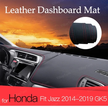 pre Honda Fit Jazz 2014-2019 GK5 Semiš Kožené Dashmat Panel Kryt Pad Dash Mat Koberec Automobilu-styling Príslušenstvo